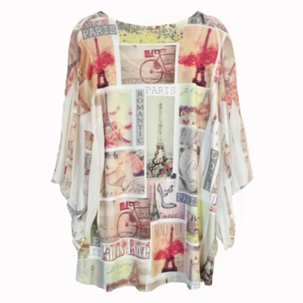 Cover Charge Paris Themed Boho Tunic - Size XL - Picture 7 of 7